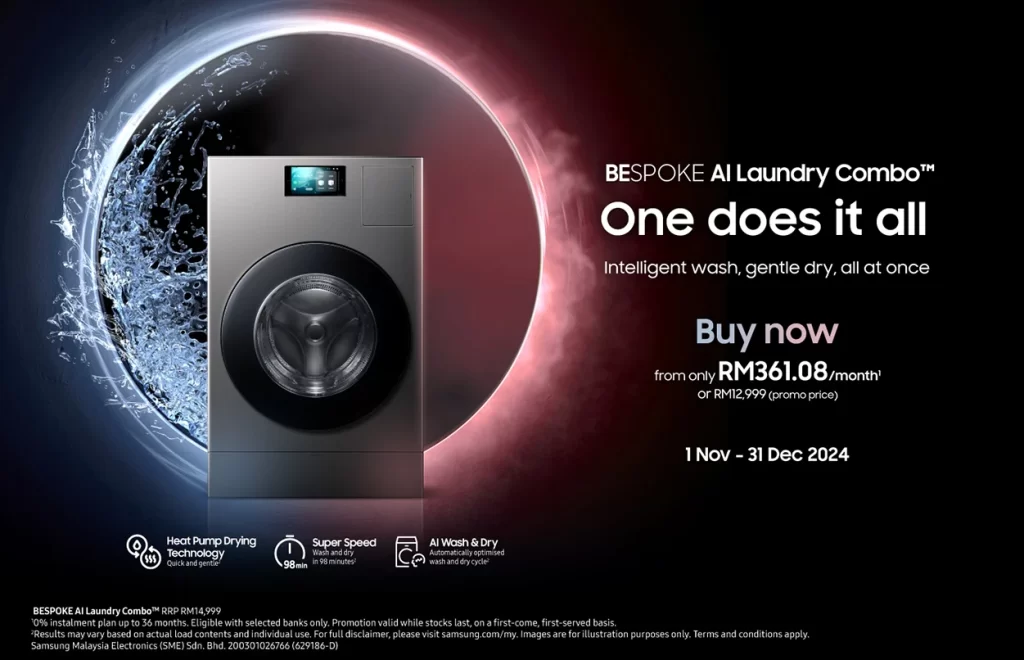 Samsung Bespoke AI Laundry Combo launched malaysia price featured